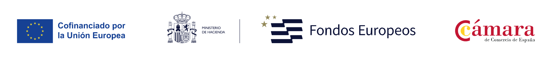 Cofinanciado por la Unión Europea · Ministerio de Hacienda · Fondos Europeos · Cámara de Comercio de España
